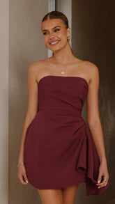 Hanae Mini Dress - Wine