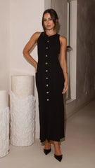 Aylah Knit Midi Dress - Black