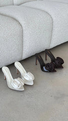 Casey Heel - Choc Satin