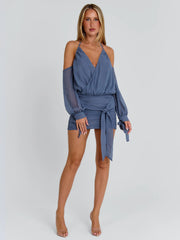 ANNABEL MINI DRESS STEEL