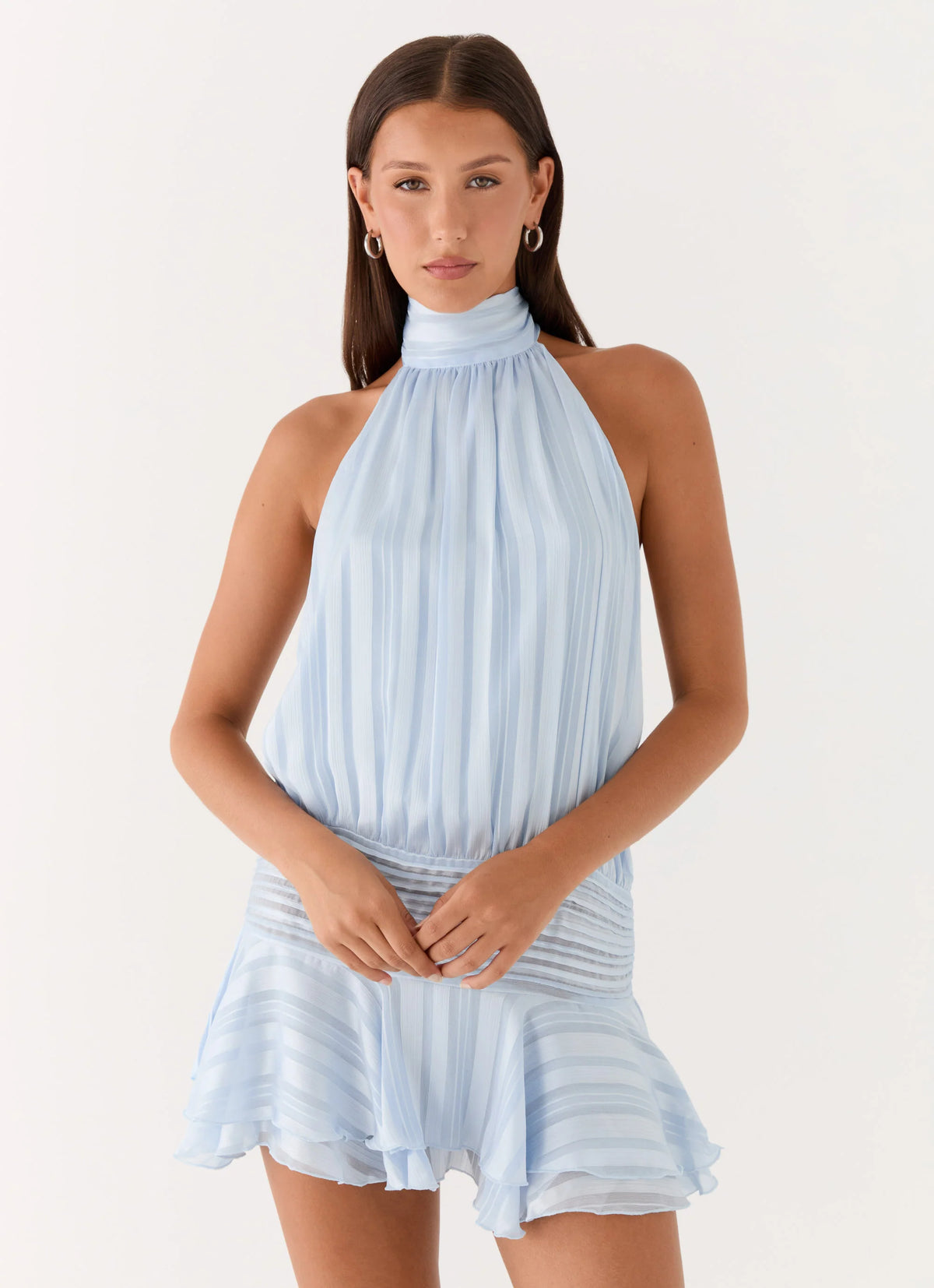Willow Chiffon Mini Dress - Blue