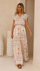 Lesley Short Sleeve Top - Leah Print