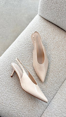 Xishi Heel - Chalk Crinkle Patent