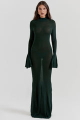 Sancha-Forest Green Knit Maxi Dress